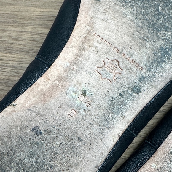 Loeffler Randall Black Leather Flats with Bow - Picture 6 of 6